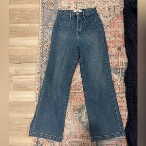 High-Waist Wide-Leg Women's Jeans - Blue